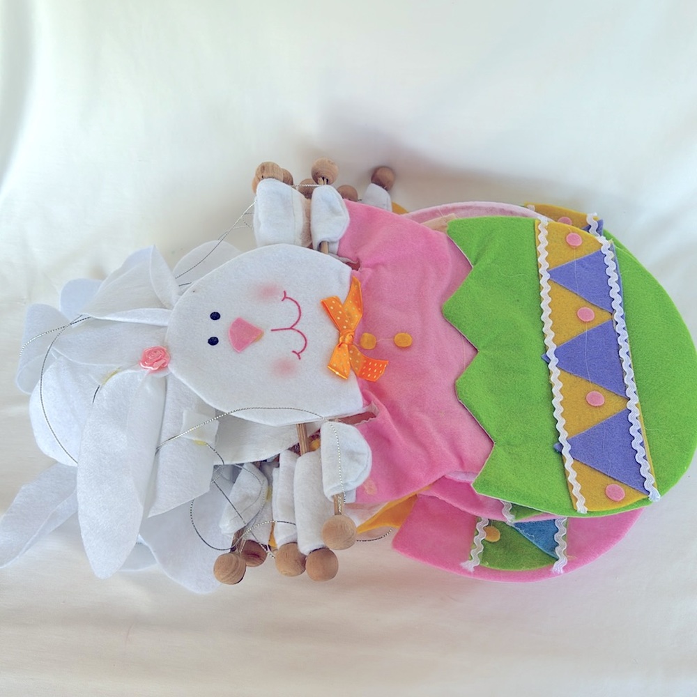 NEW Set Of 9 Very Cute Easter Bunny Hanging Decoration - Picture 3 of 8
